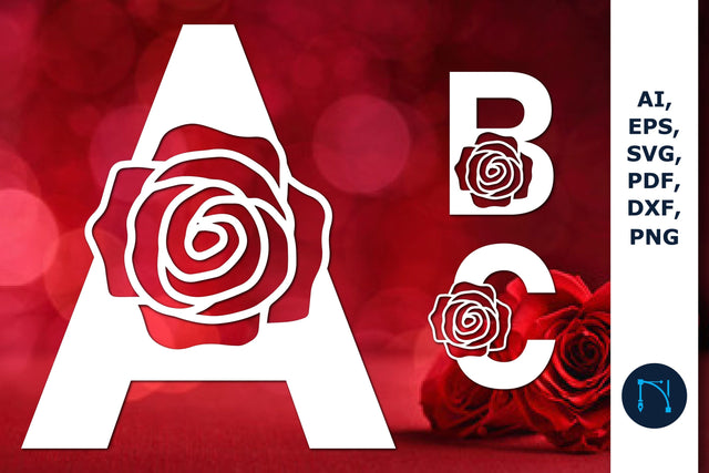 Paper cut Rose Alphabet A-Z SVG Bundle SVG MD JOYNAL ABDIN 