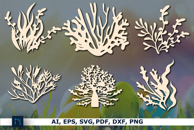 paper cut sea Aquatic plants SVG Bundle SVG MD JOYNAL ABDIN 