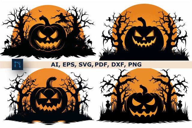 Paper cut Spooky Pumpkin SVG Bundle SVG MD JOYNAL ABDIN 