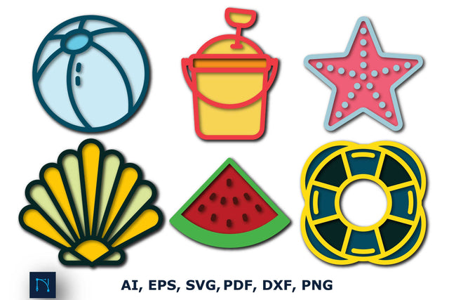 Paper cut Summer party Straws SVG bundle SVG MD JOYNAL ABDIN 