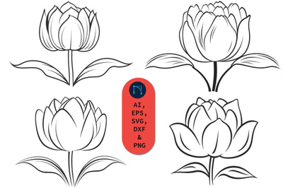 Paper Cut Tulip Flower SVG Bundle SVG MD JOYNAL ABDIN 