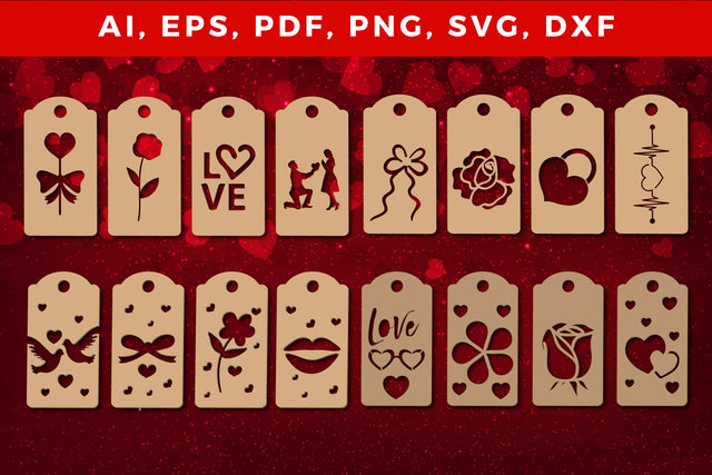 paper cut Valentine’s Gift Tag bundle SVG MD JOYNAL ABDIN 