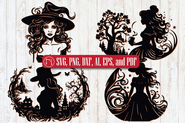 Paper Cut Wicked Witch Craft SVG Bundle SVG MD JOYNAL ABDIN 
