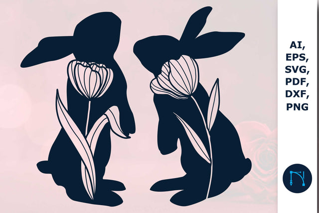Paper cut wildflower Bunny SVG Template SVG MD JOYNAL ABDIN 