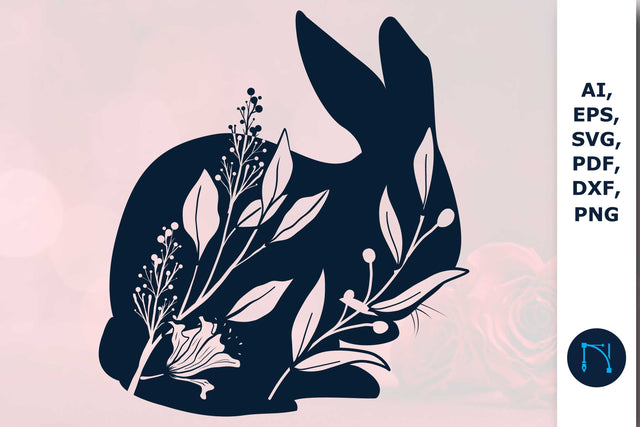 Paper cut wildflower Bunny SVG Template SVG MD JOYNAL ABDIN 