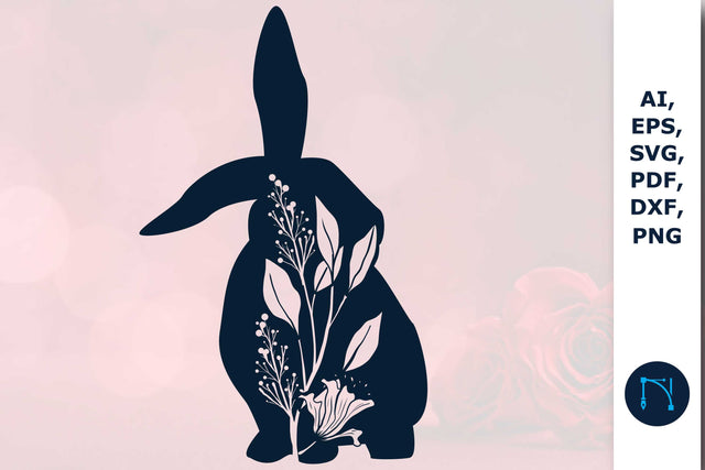 Paper cut wildflower Bunny SVG Template SVG MD JOYNAL ABDIN 
