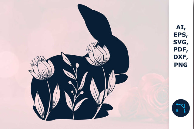 Paper cut wildflower Bunny SVG Template SVG MD JOYNAL ABDIN 