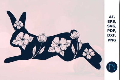 Paper cut wildflower Bunny SVG Template SVG MD JOYNAL ABDIN 