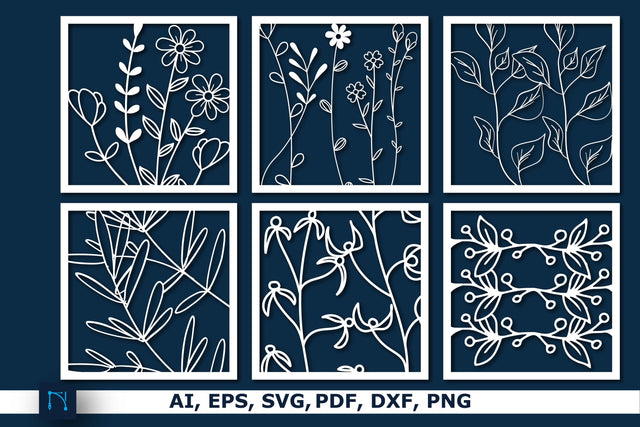 paper cut wildflower wall decor SVG bundle SVG MD JOYNAL ABDIN 