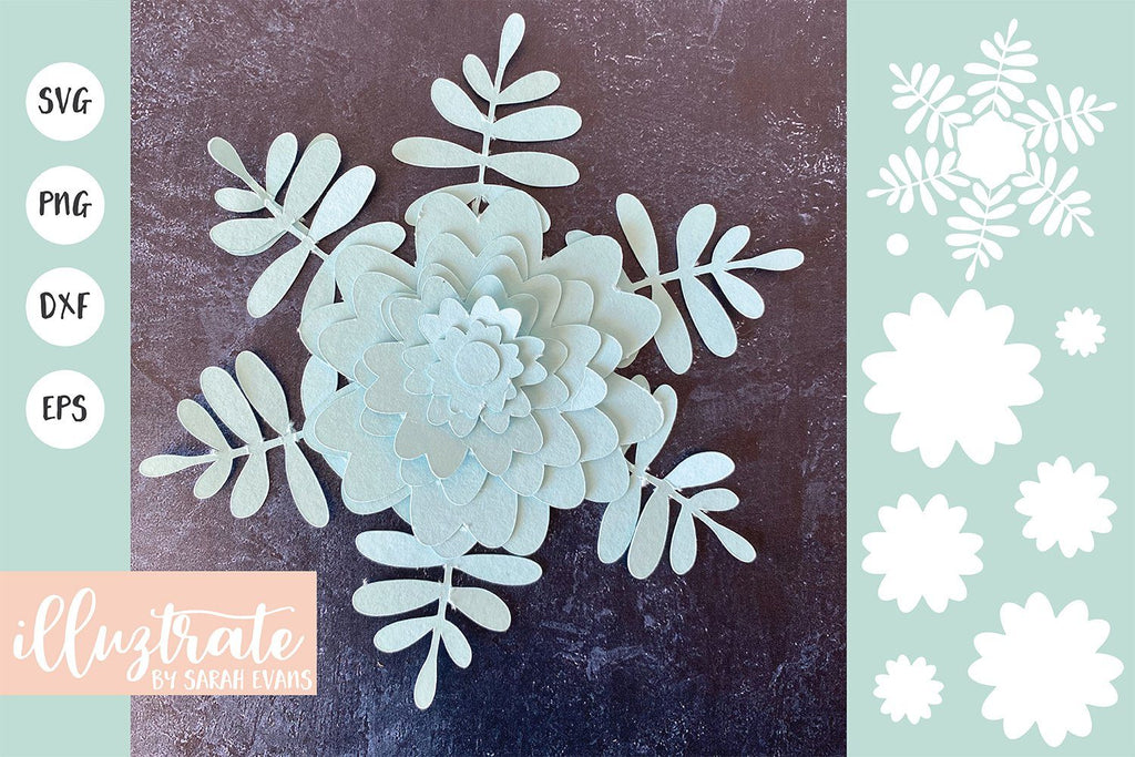 Paper Cutting 3D Flower SVG Cut File - So Fontsy