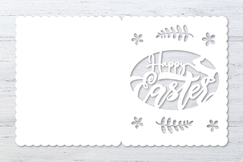Paper cutting templates. Happy Easter card svg. Easter bunny SVG Angelina Semenova 