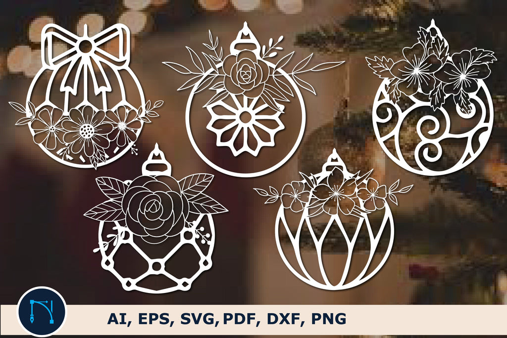 paper floral Christmas ball SVG bundle - So Fontsy