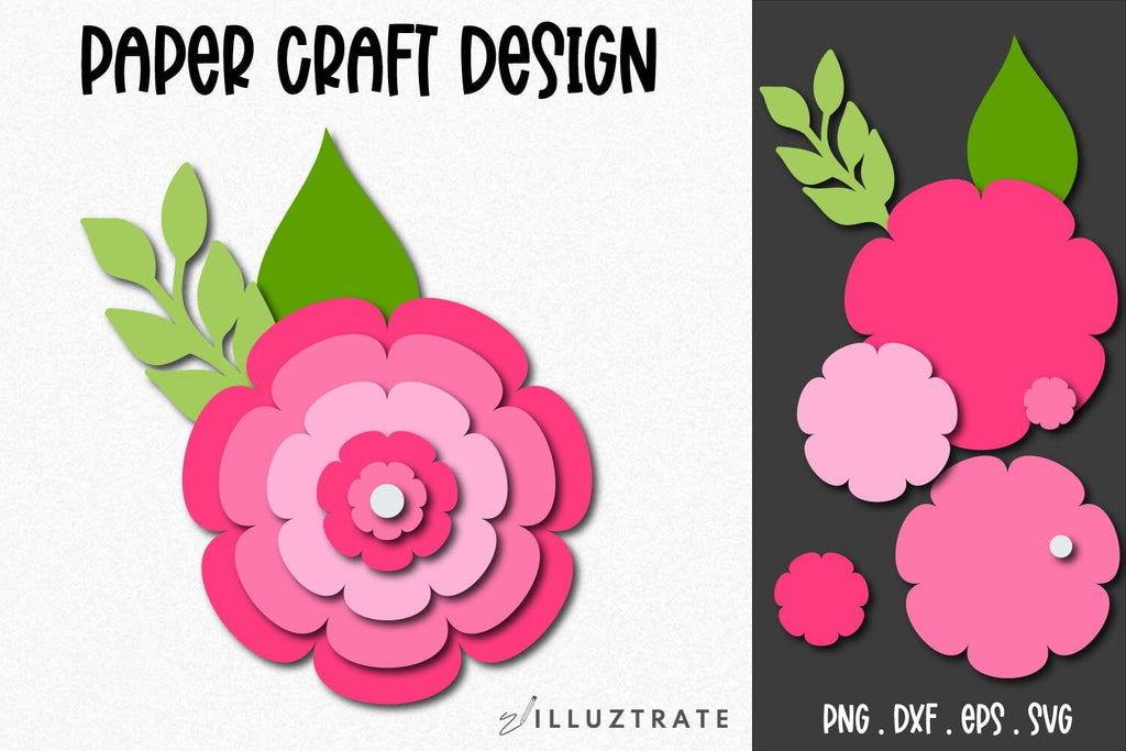 Paper Flower SVG Template | 3D Flower SVG Cut File Template - So Fontsy