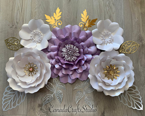 Paper Flower Template Bundle 27 SVG CanadaCraftsStudio 