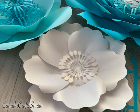 Paper Flower Template Bundle 28 + Video Tutorial SVG CanadaCraftsStudio 