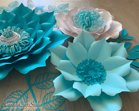 Paper Flower Template Bundle 28 + Video Tutorial SVG CanadaCraftsStudio 