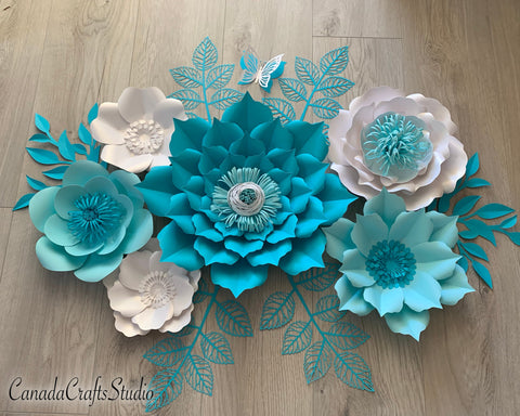 Paper Flower Template Bundle 28 + Video Tutorial SVG CanadaCraftsStudio 