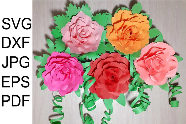Paper Flower Template Bundle, Rose Templates SVG SVG Yuliya 