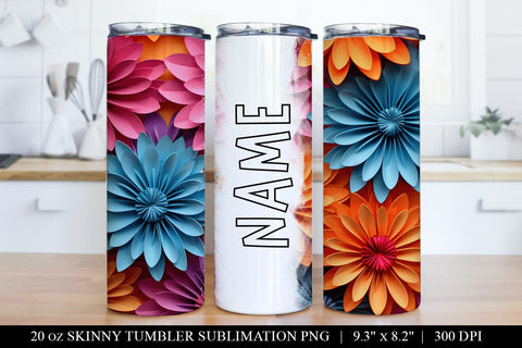Paper Flower Tumbler Sublimation Bundle - 6 Stunning Designs Sublimation BijouBay 