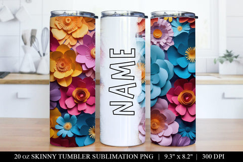 Paper Flower Tumbler Sublimation Bundle - 6 Stunning Designs Sublimation BijouBay 