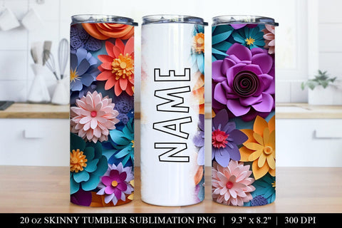 Paper Flower Tumbler Sublimation Bundle - 6 Stunning Designs Sublimation BijouBay 