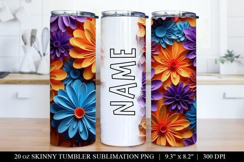 Paper Flower Tumbler Sublimation Bundle - 6 Stunning Designs Sublimation BijouBay 
