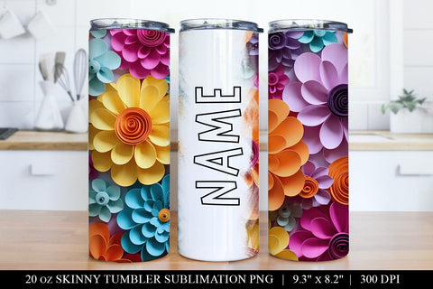 Paper Flower Tumbler Sublimation Bundle - 6 Stunning Designs Sublimation BijouBay 