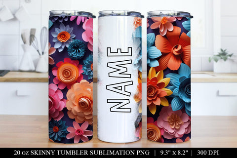 Paper Flower Tumbler Sublimation Bundle - 6 Stunning Designs Sublimation BijouBay 
