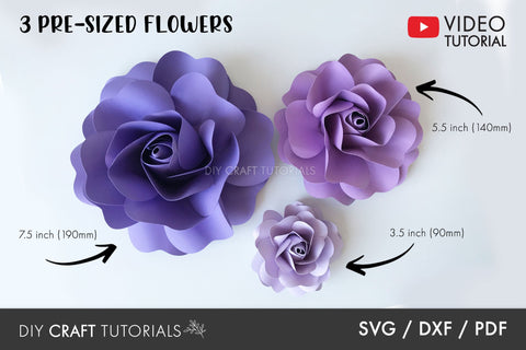 Paper Flowers SVG Template SVG DIY Craft Tutorials 