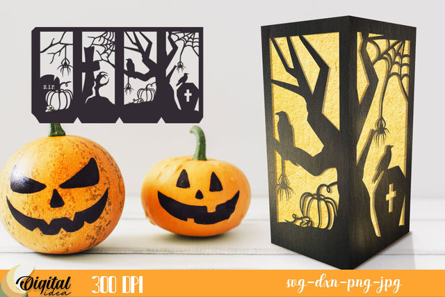 Paper Lantern Halloween 3D. Halloween Decor PaperCut. 3D Paper Evgenyia Guschina 