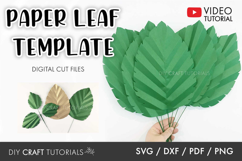 Paper Leaf SVG Template - 8 SVG DIY Craft Tutorials 