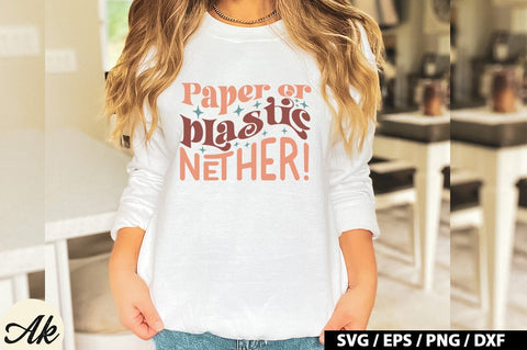 Paper or plastic nether! Retro SVG SVG akazaddesign 