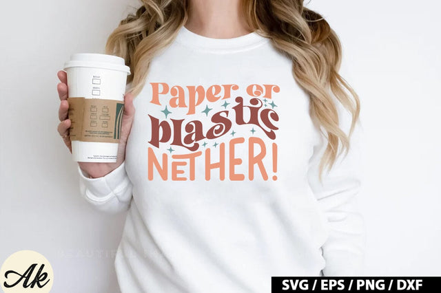 Paper or plastic nether! Retro SVG SVG akazaddesign 
