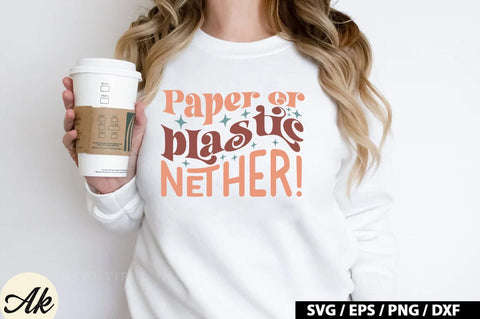 Paper or plastic nether! Retro SVG SVG akazaddesign 
