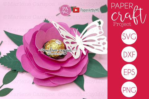 Paper Rose Chocolate Holder | SVG craft | Cutting machine project SVG Marlene Campos 