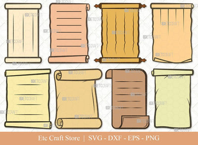 Paper Scroll Clipart SVG Cut File | Scroll Svg | Old Scroll Svg | Scroll Paper Svg | Papyrus Paper Svg | Ancient Scroll Letter Svg | Parchment Paper Svg | Paper Scroll Svg Bundle SVG ETC Craft 