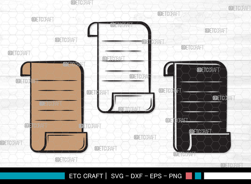 Paper Scroll Clipart SVG, Scroll Svg, Old Scroll Svg, Scroll Paper Svg, Papyrus Paper Svg, Ancient Scroll Letter Svg, Parchment Paper Svg | Paper Scroll Clipart SVG ETC Craft 
