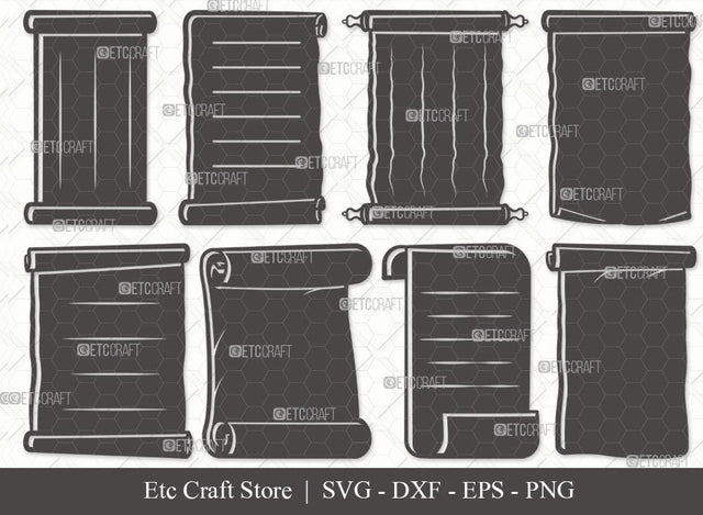 Paper Scroll Silhouette SVG Cut File | Scroll Svg | Old Scroll Svg | Scroll Paper Svg | Papyrus Paper Svg | Ancient Scroll Letter Svg | Parchment Paper Svg | Paper Scroll Svg Bundle SVG ETC Craft 