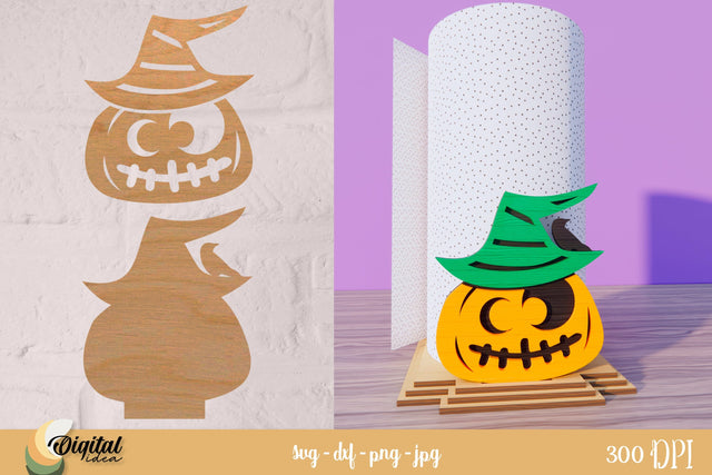 Paper Towel Roll Holders Laser Cut. Pumpkin SVG. SVG Evgenyia Guschina 