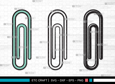 Paperclip Clipart SVG, Office Supplies Svg, Stationary Svg, page keeper Svg, School Supplies Svg, Clip Svg, Paperclip Clipart SVG ETC Craft 
