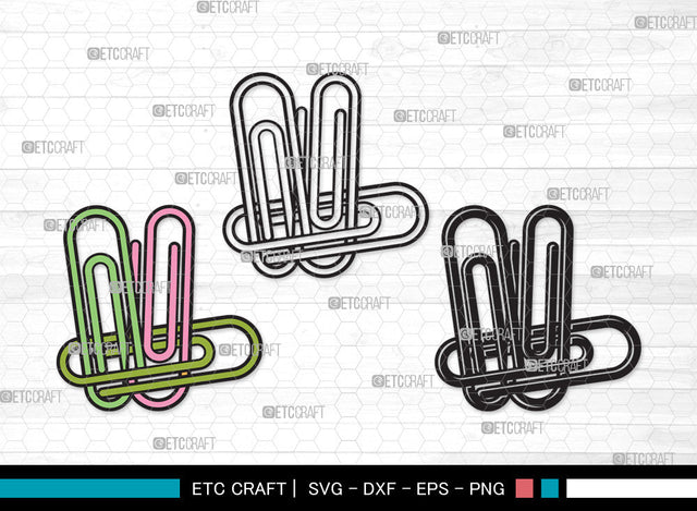 Paperclip Clipart SVG, Office Supplies Svg, Stationary Svg, page keeper Svg, School Supplies Svg, Clip Svg, Paperclip Clipart SVG ETC Craft 