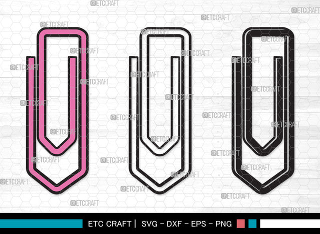 Paperclip Clipart SVG, Office Supplies Svg, Stationary Svg, page keeper Svg, School Supplies Svg, Clip Svg, Paperclip Clipart SVG ETC Craft 
