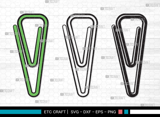 Paperclip Clipart SVG, Office Supplies Svg, Stationary Svg, page keeper Svg, School Supplies Svg, Clip Svg, Paperclip Clipart SVG ETC Craft 