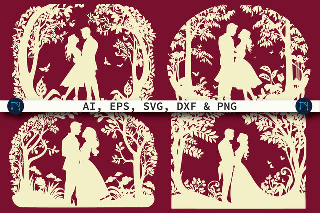 Papercut Anniversary Card SVG Bundle SVG MD JOYNAL ABDIN 