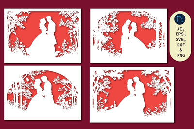 Papercut Anniversary Card SVG Bundle SVG MD JOYNAL ABDIN 
