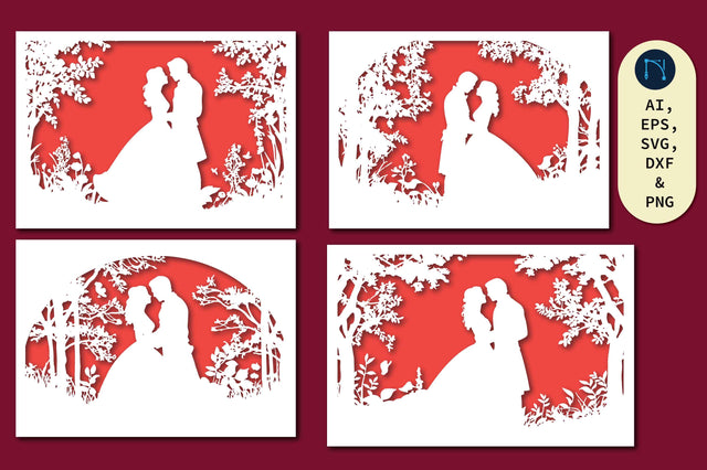 Papercut Anniversary Card SVG Bundle SVG MD JOYNAL ABDIN 