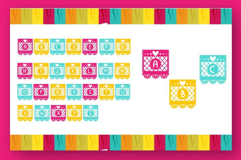 Papercut blocks a mexican banner font Font Cute files 
