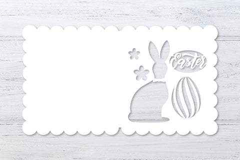 Papercut easter card svg. Easter bunny, egg. Cut files. SVG Angelina Semenova 