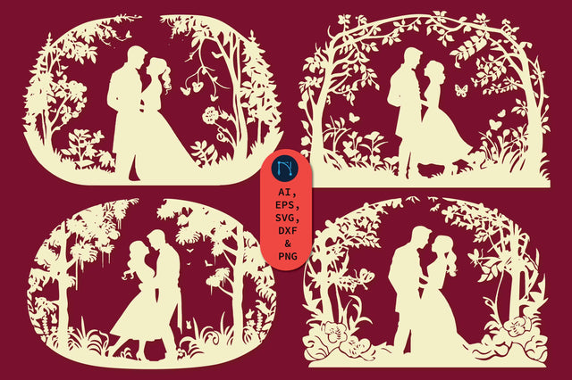 Papercut Wedding Silhouettes SVG Bundle SVG MD JOYNAL ABDIN 