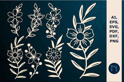 paper/laser cut floral leaf SVG bundle SVG MD JOYNAL ABDIN 
